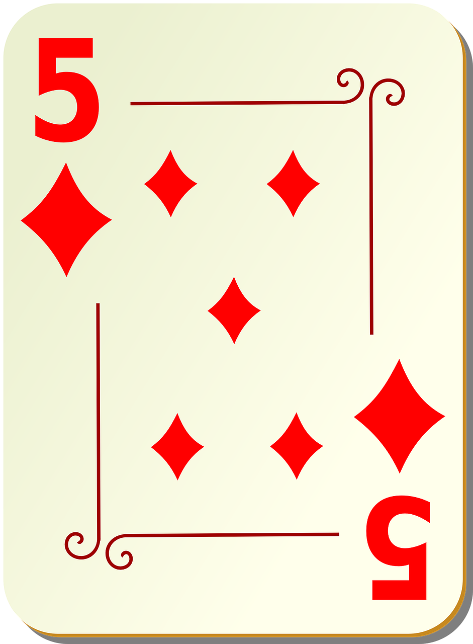 five diamonds playing cards free photo