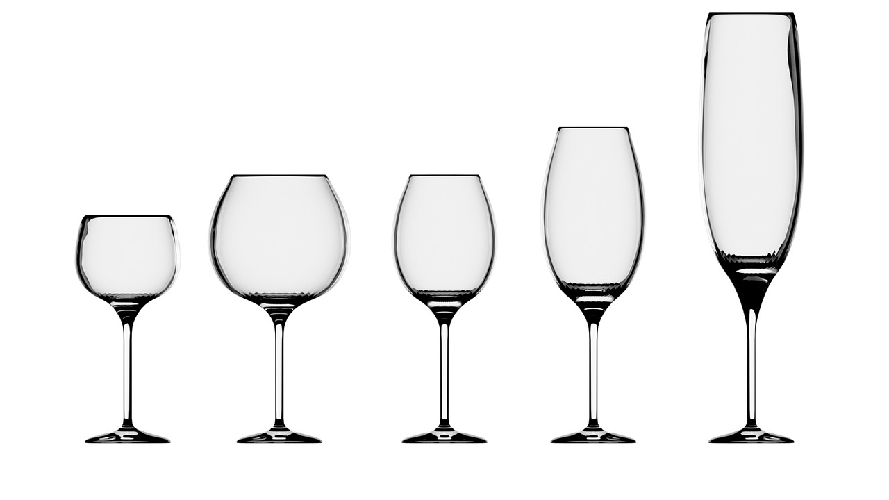 five different wine glass  wine glass  wine free photo