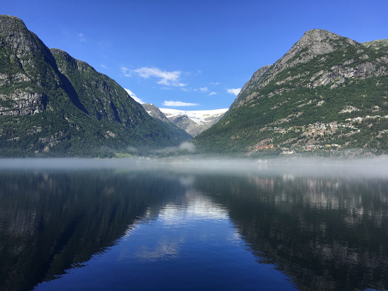 breen glacier fjord norway free photo