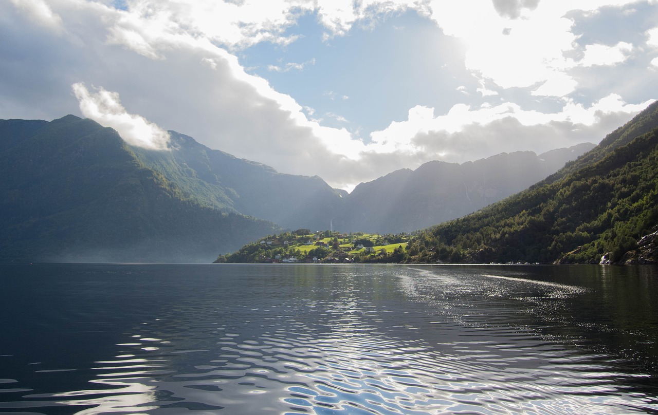 fjord sea landscape free photo