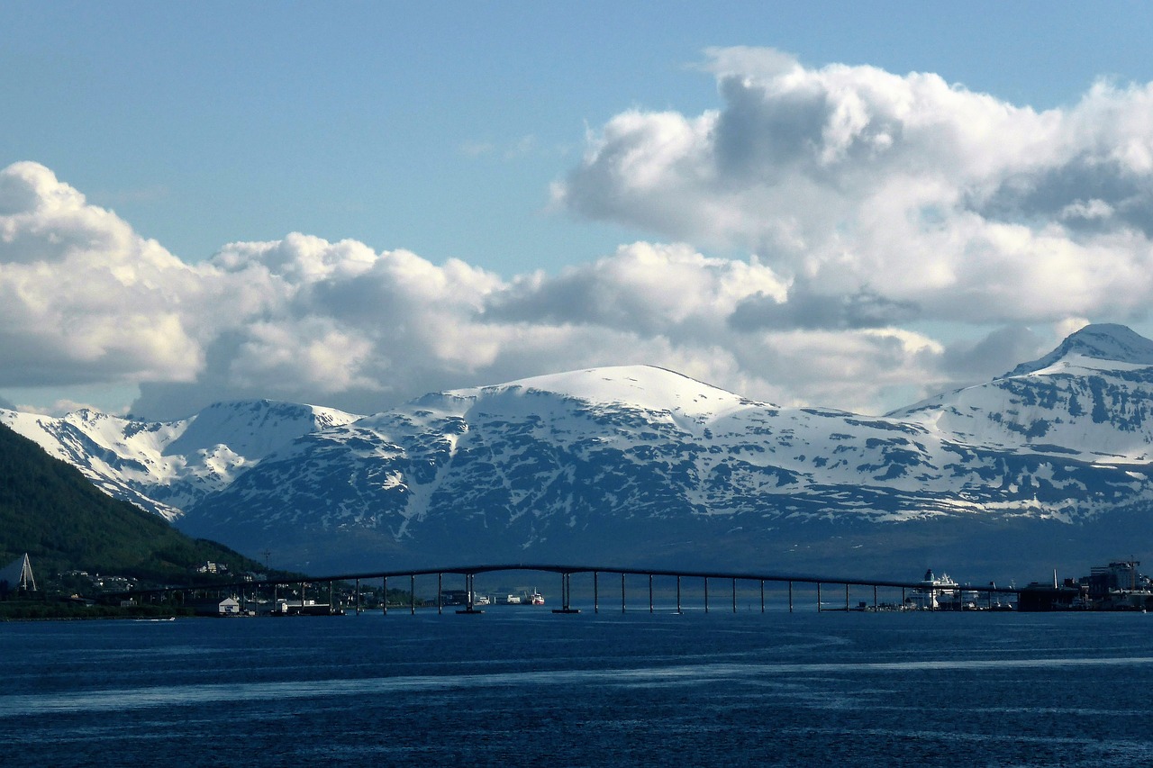 fjord sea bridge free photo