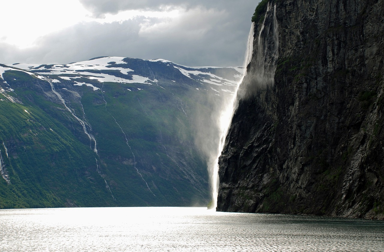 fjord northwest norway waterfalls free photo