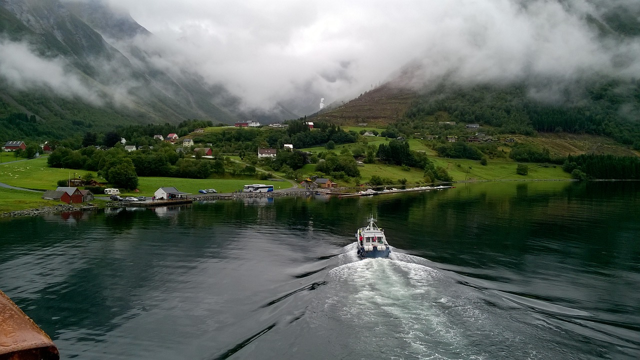 fjord norway boat free photo