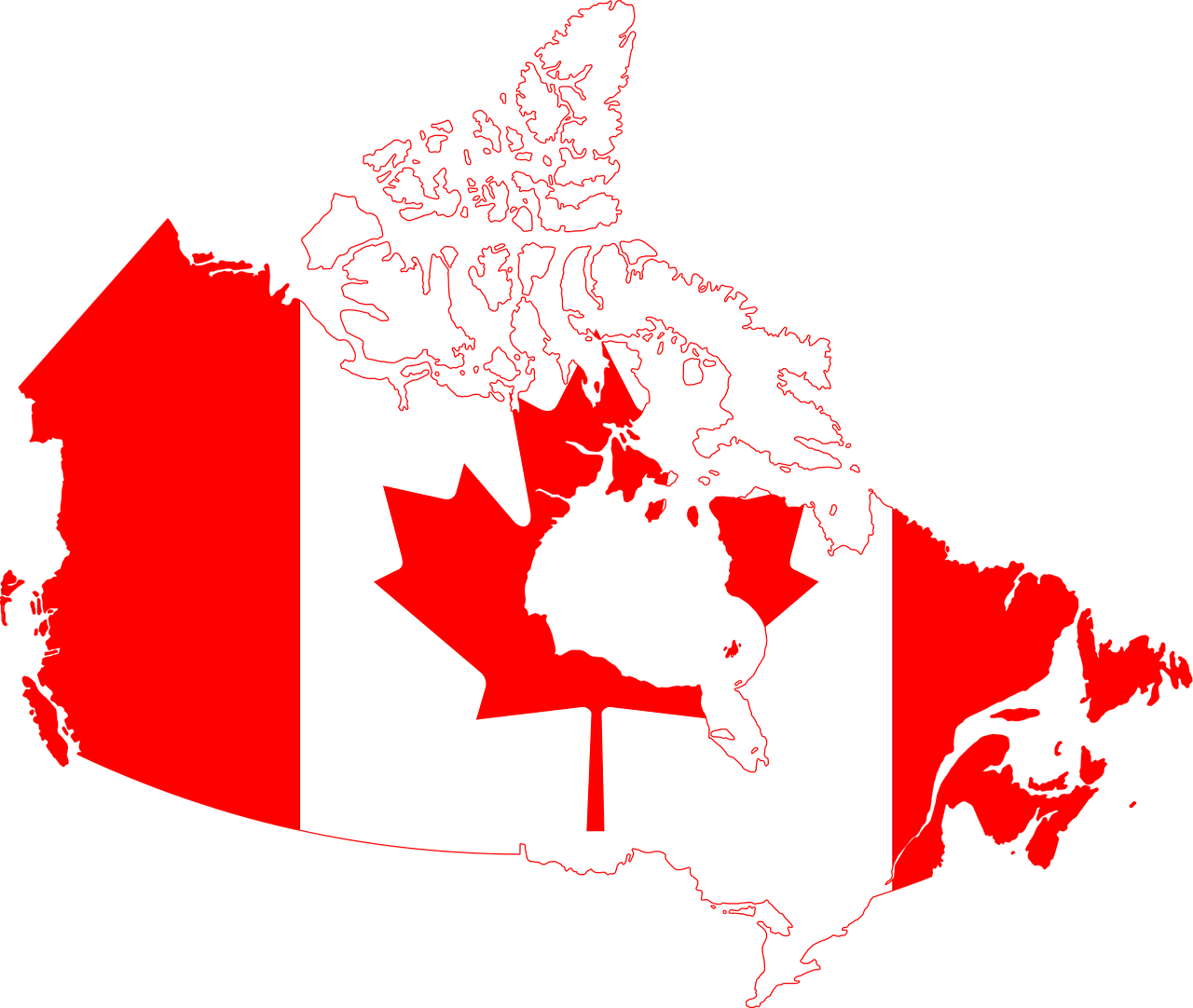 flag canada geographical map free photo