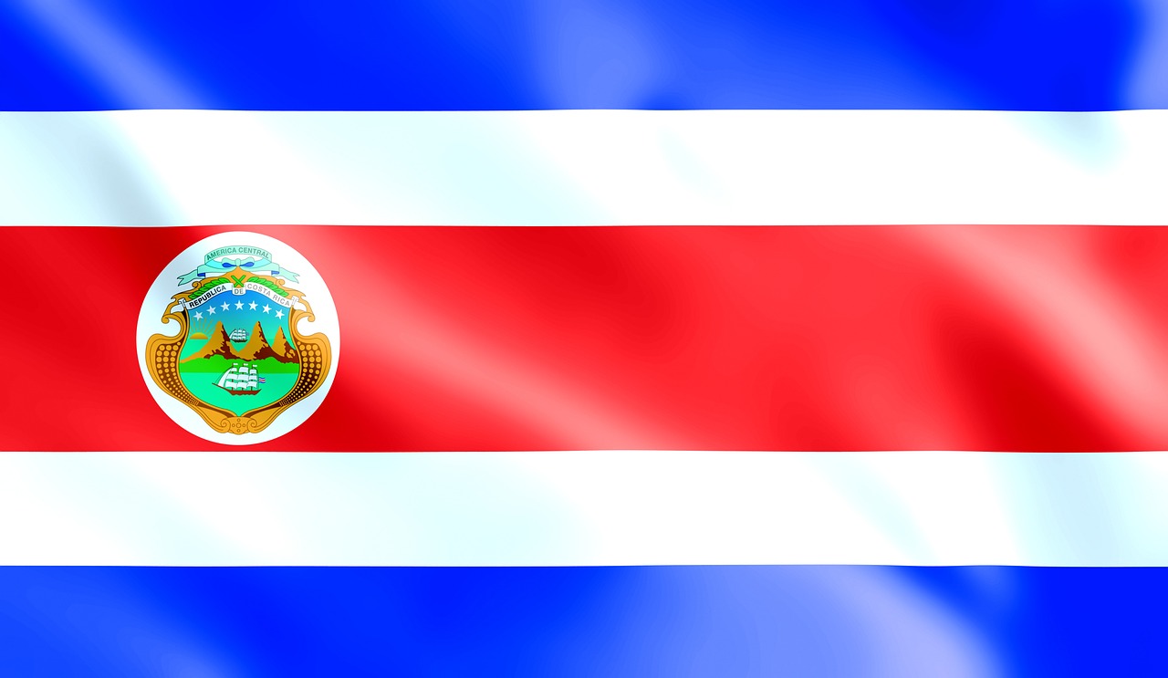 flag costa rica national colours free photo