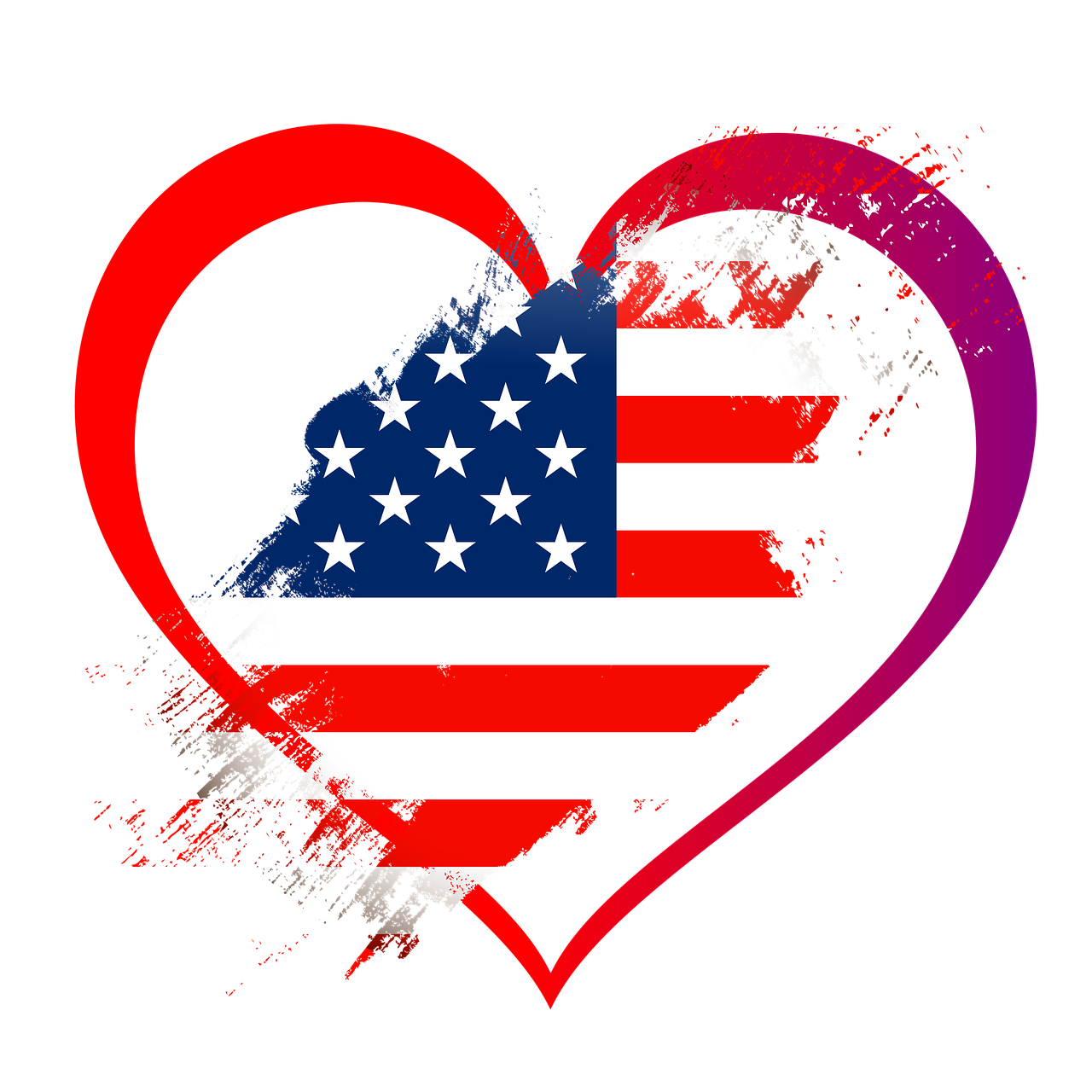 flag heart love free photo