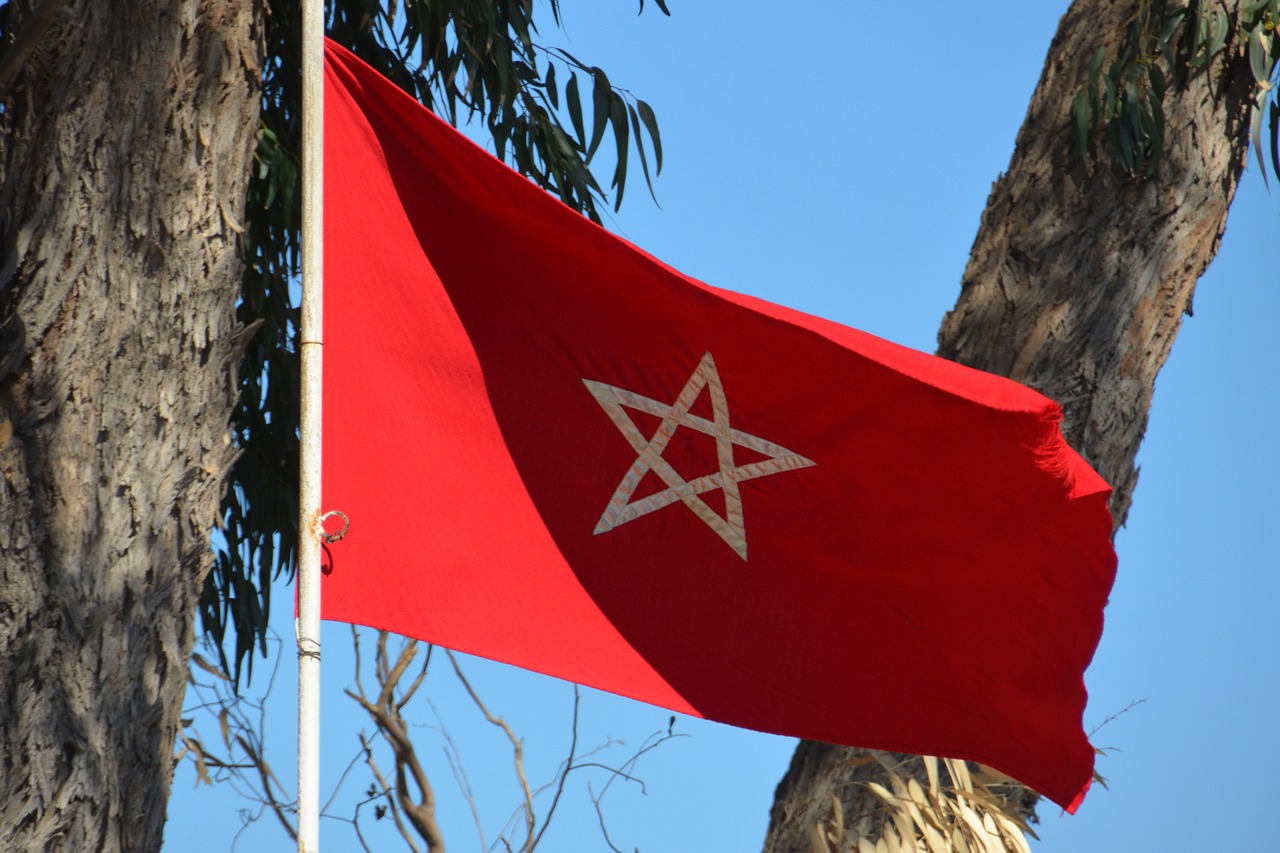 flag morocco star free photo