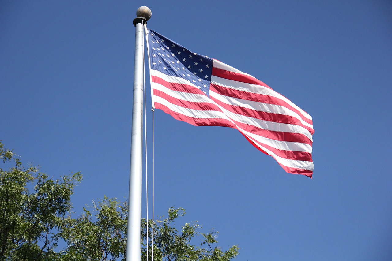 flag blue sky america free photo