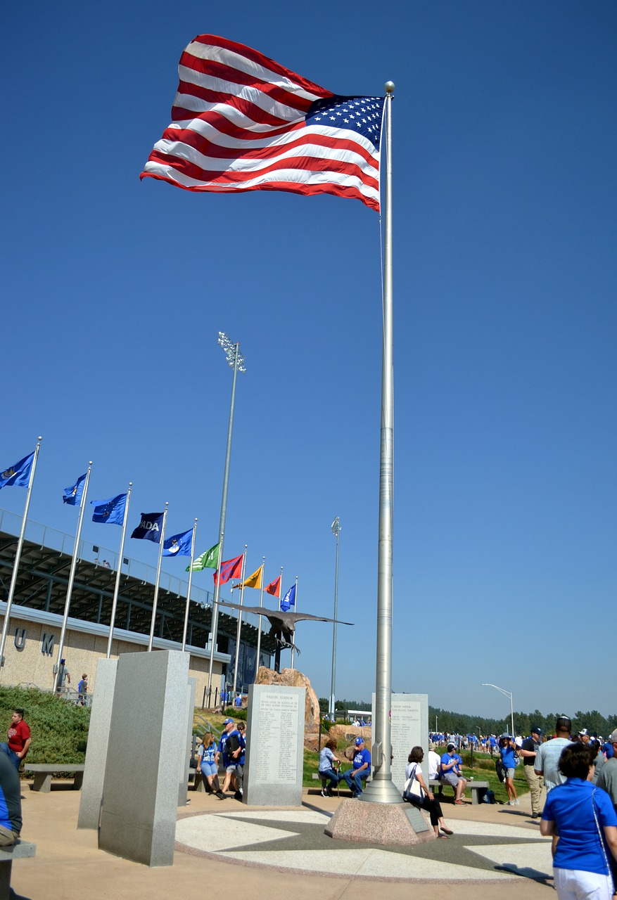 flag stadium football stadium free photo