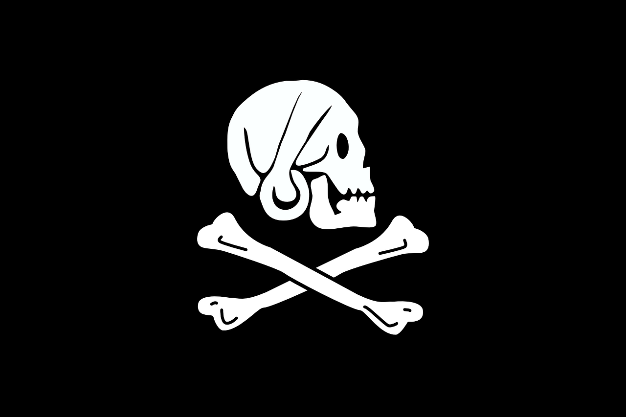 flag,pirate,symbols,henry every,black,skull and crossbones,jolly roger,free vector graphics,free pictures, free photos, free images, royalty free, free illustrations, public domain