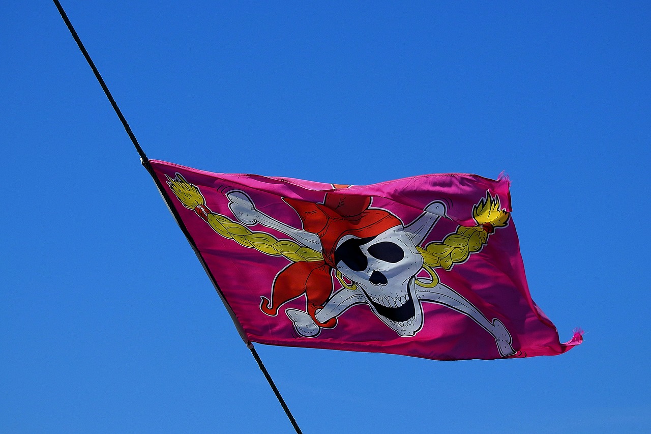 flag  pirate  the mast free photo