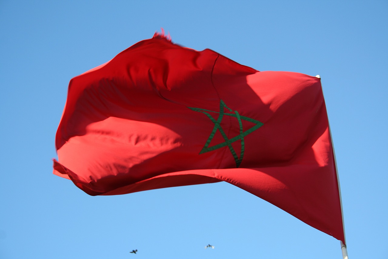 flag red morocco free photo