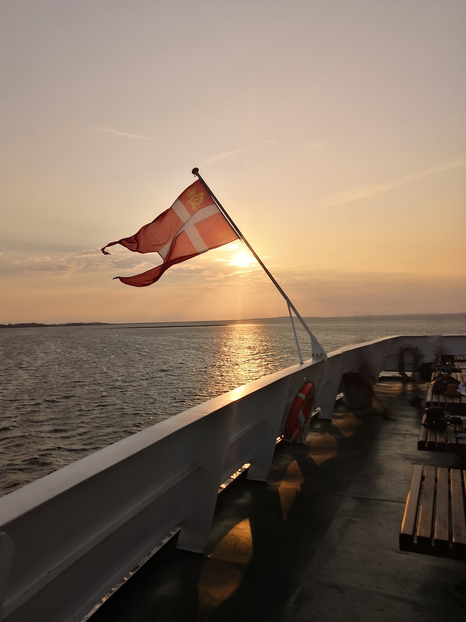 flag  sunset  denmark free photo