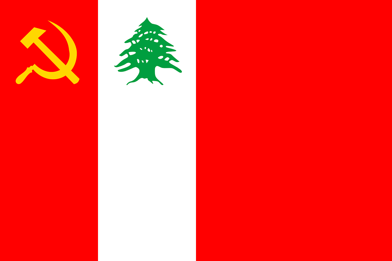 flag lebanese communist party communism free photo