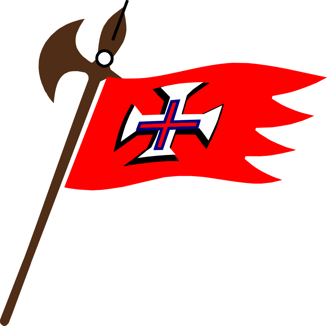 flag red axe free photo