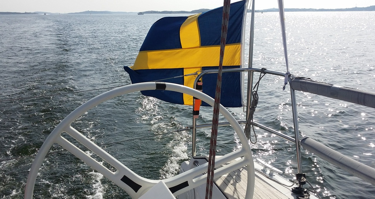 flag sweden boat free photo