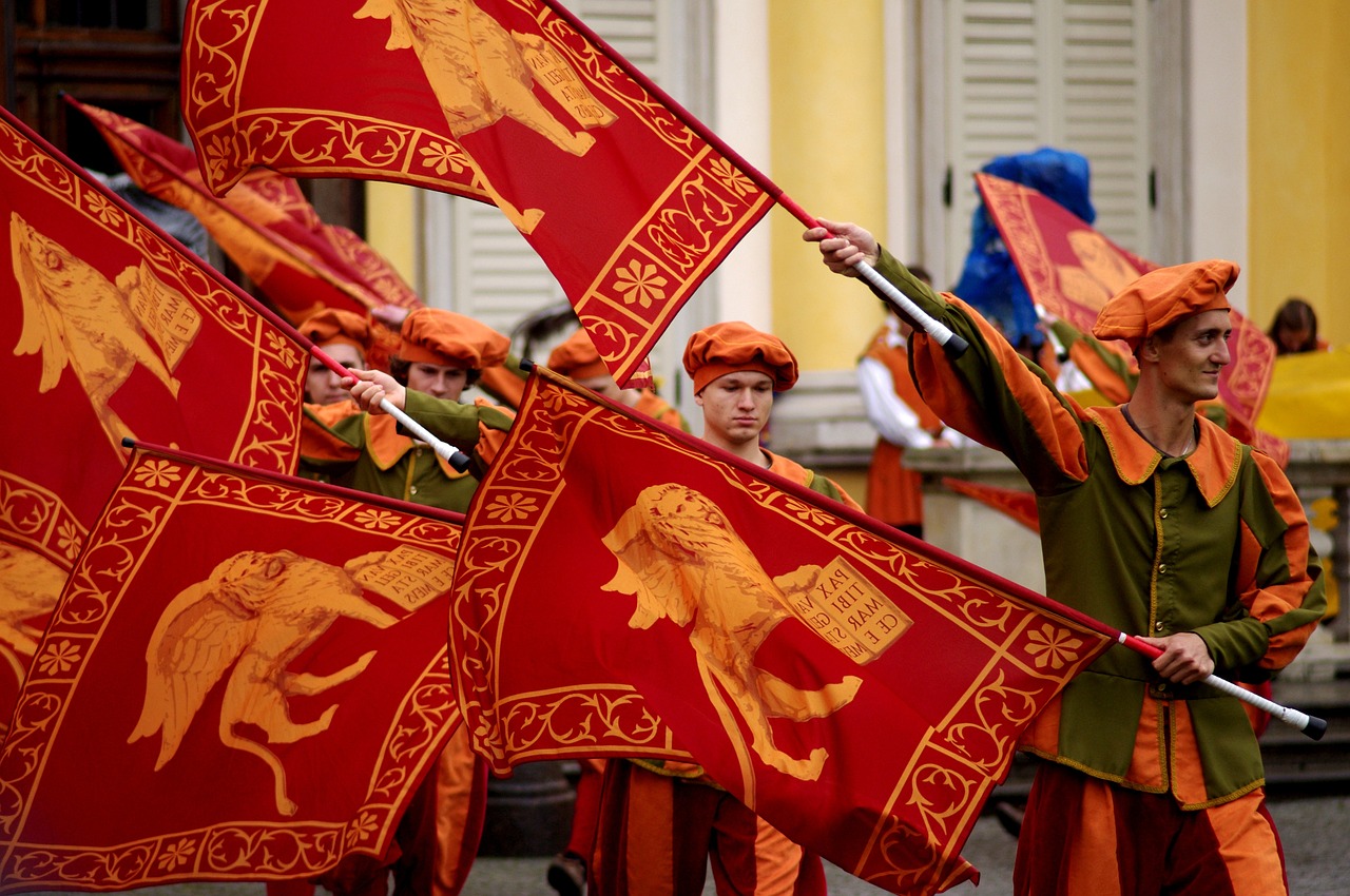 flag the middle ages performance free photo