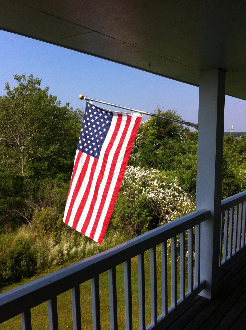 flag porch american free photo