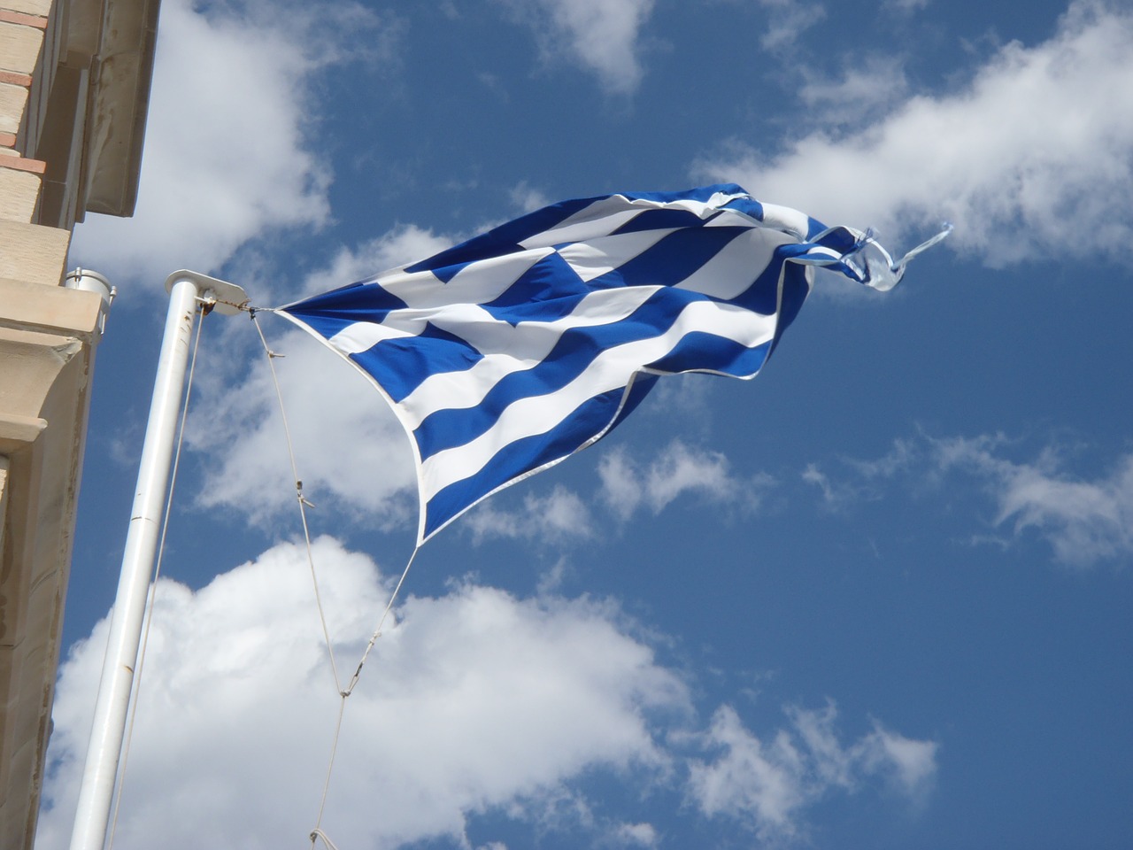 flag wind greece free photo