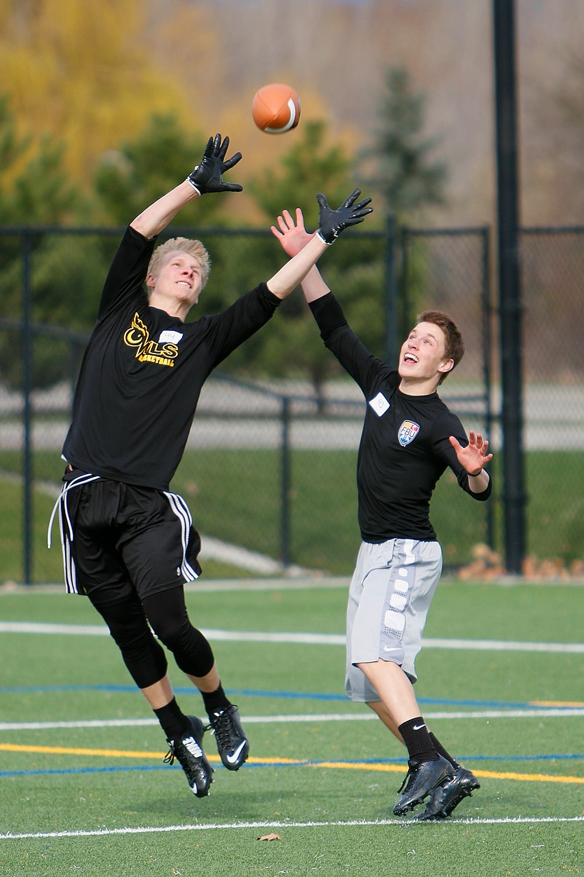 flag football catch players free photo