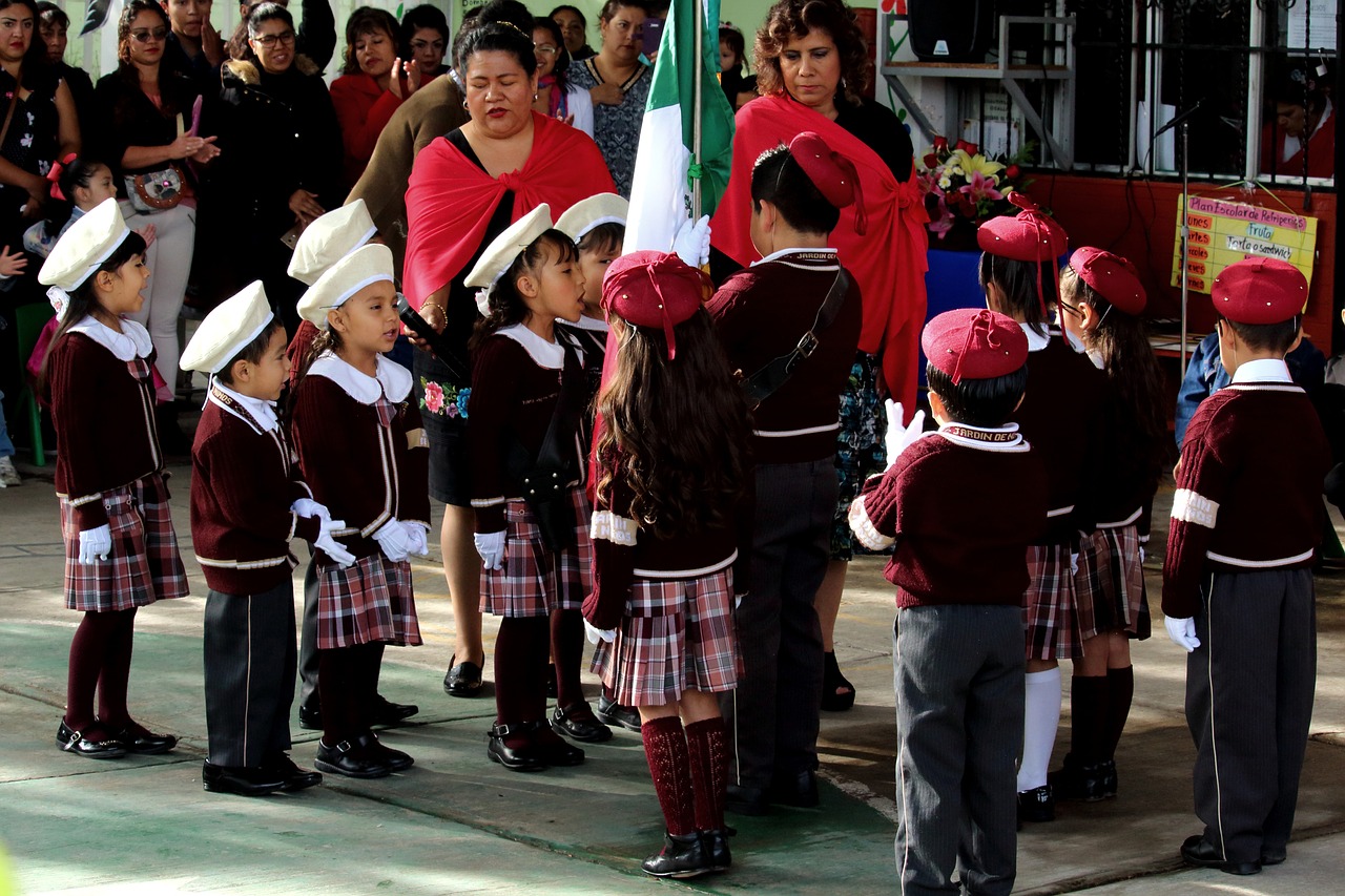 flag mexico children school free photo