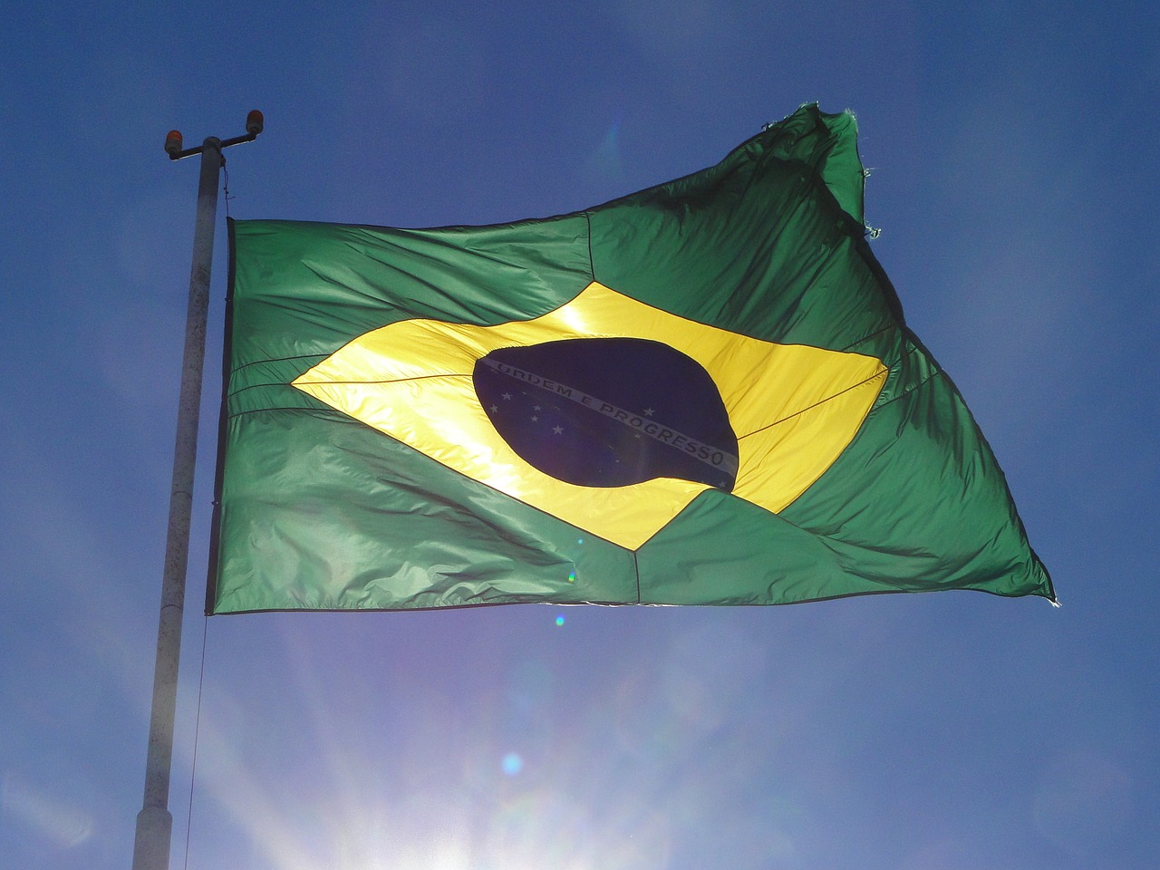 flag of brazil mast banner free photo