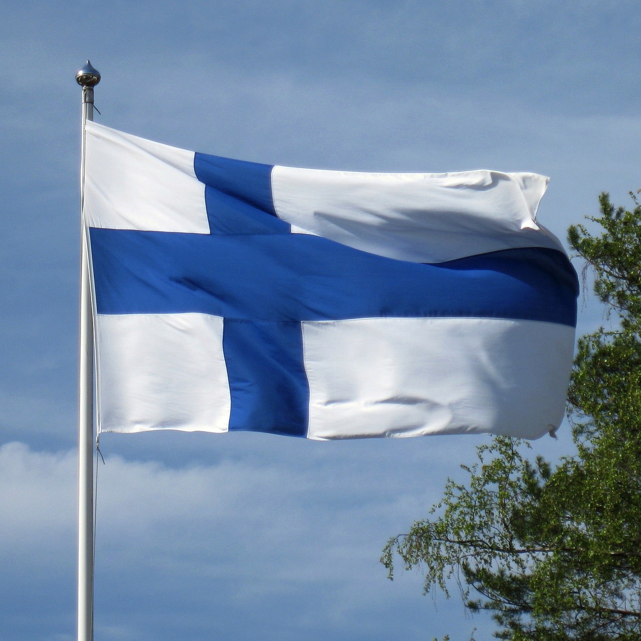 flag of finland blue cross flag finnish free photo
