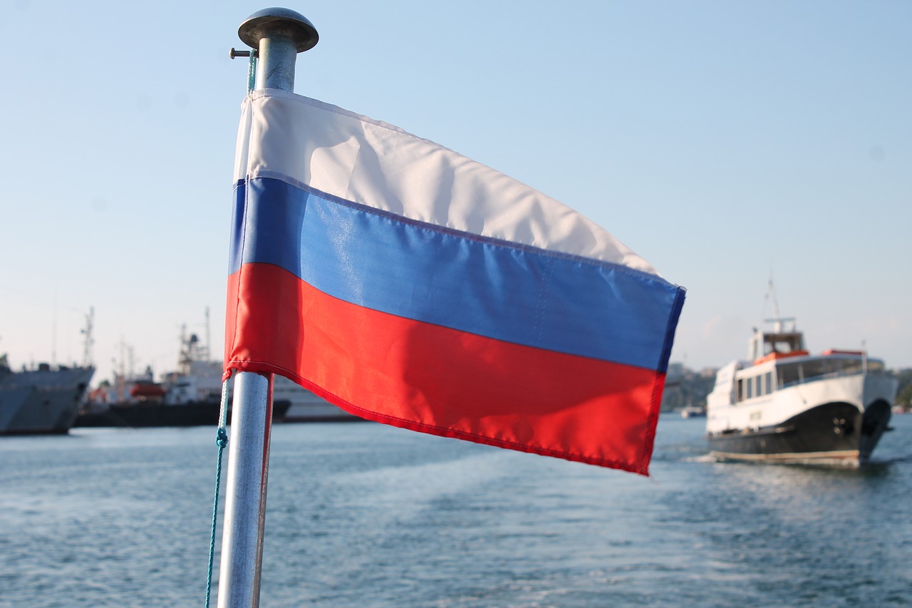 flag of russia russia on the sea the russian navy free photo