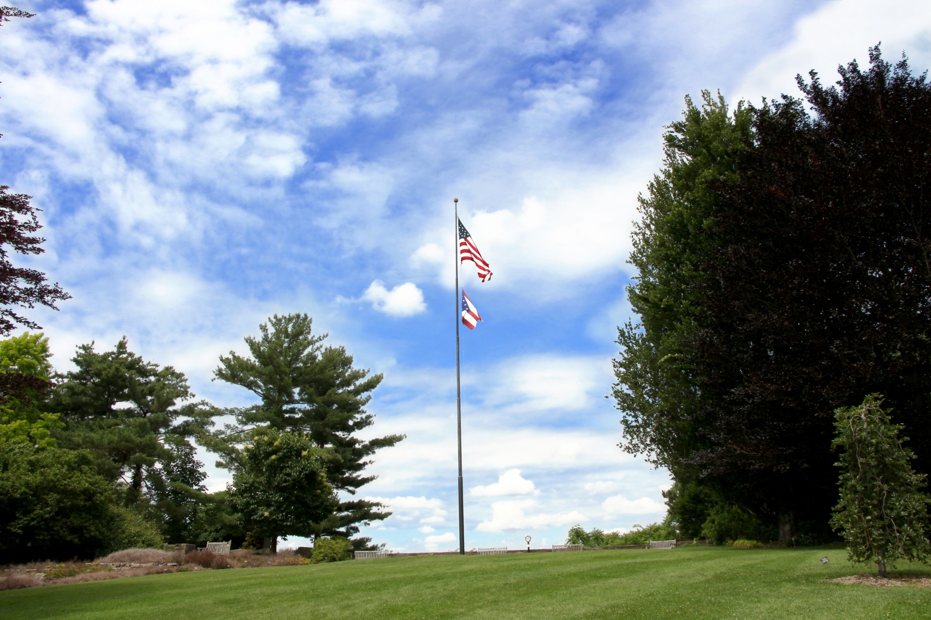 flag hilltop us flag free photo