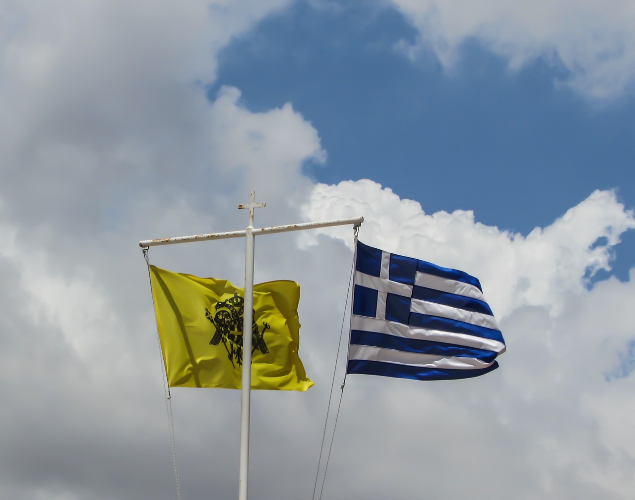 flags waving byzantium free photo