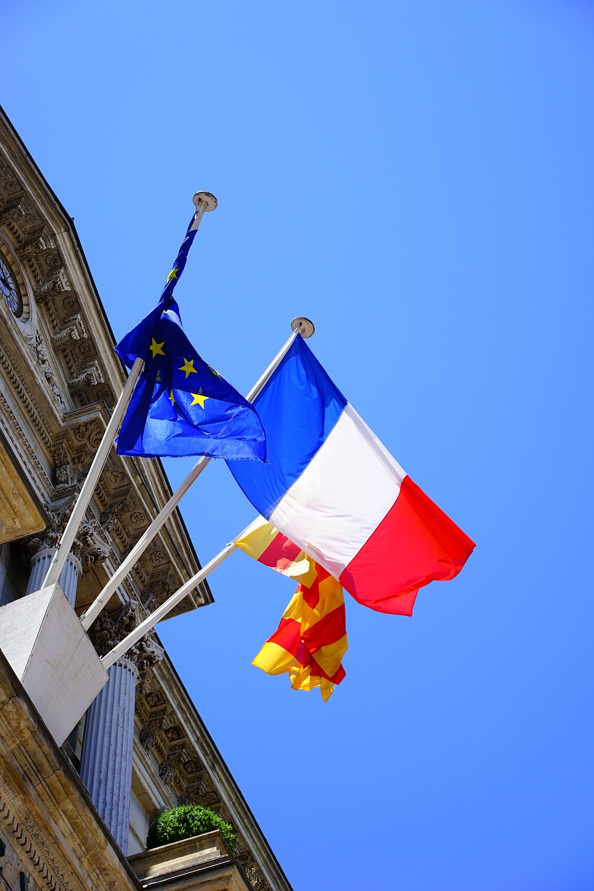 flags blow france free photo