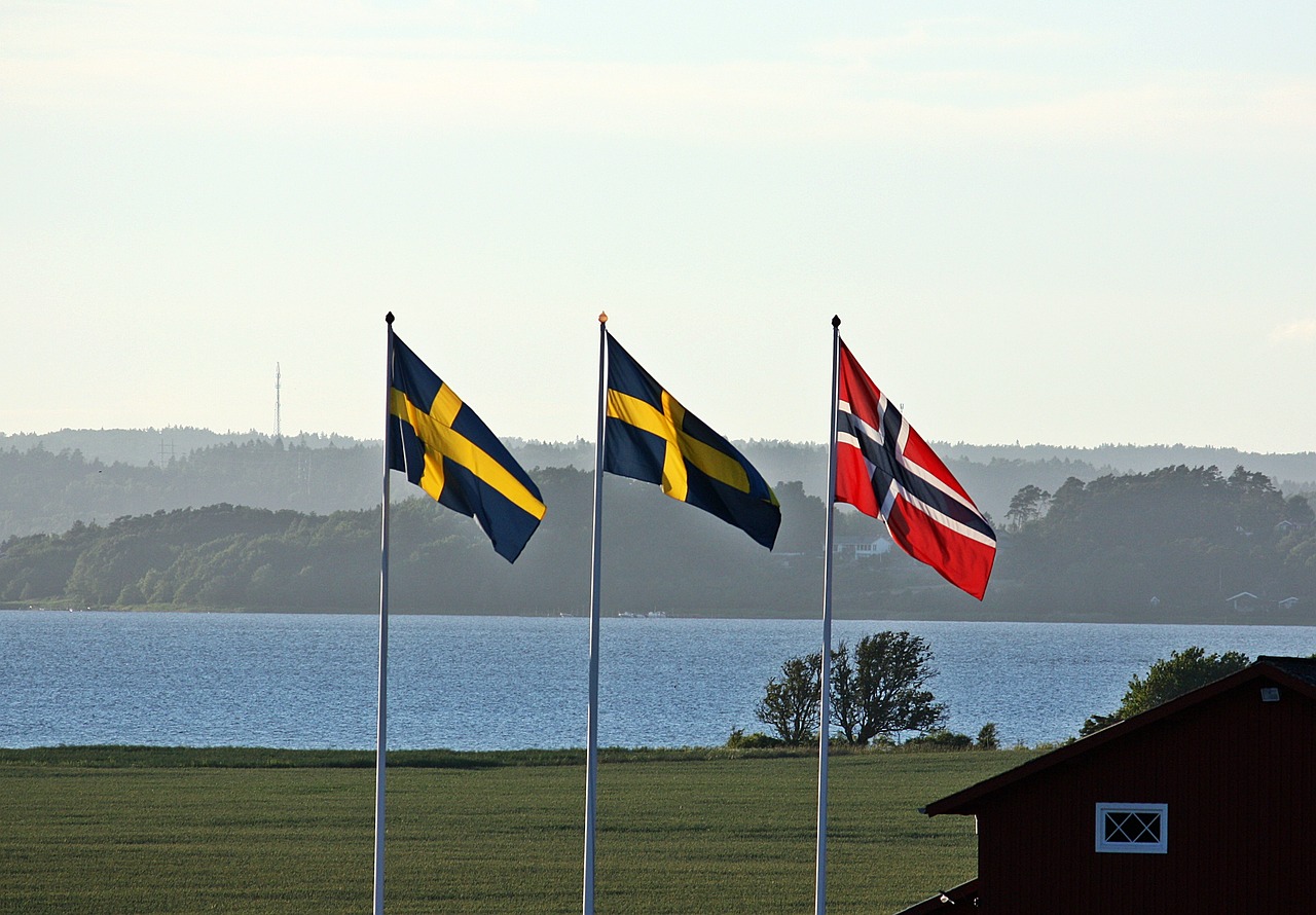 flags swedish norwegian free photo