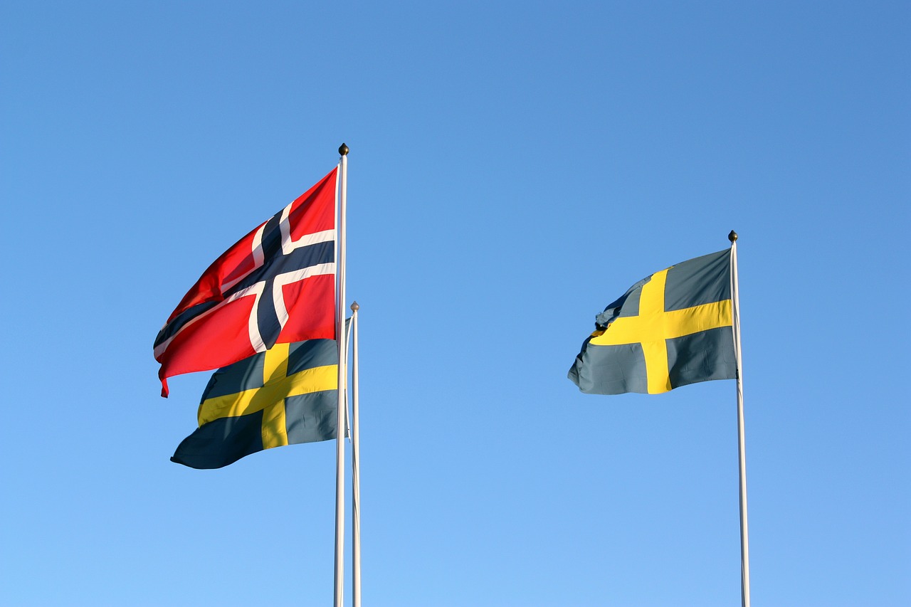 flags swedish norwegian free photo