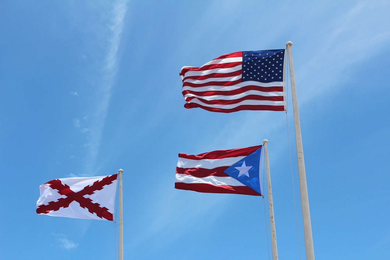 flags puerto rico united states free photo