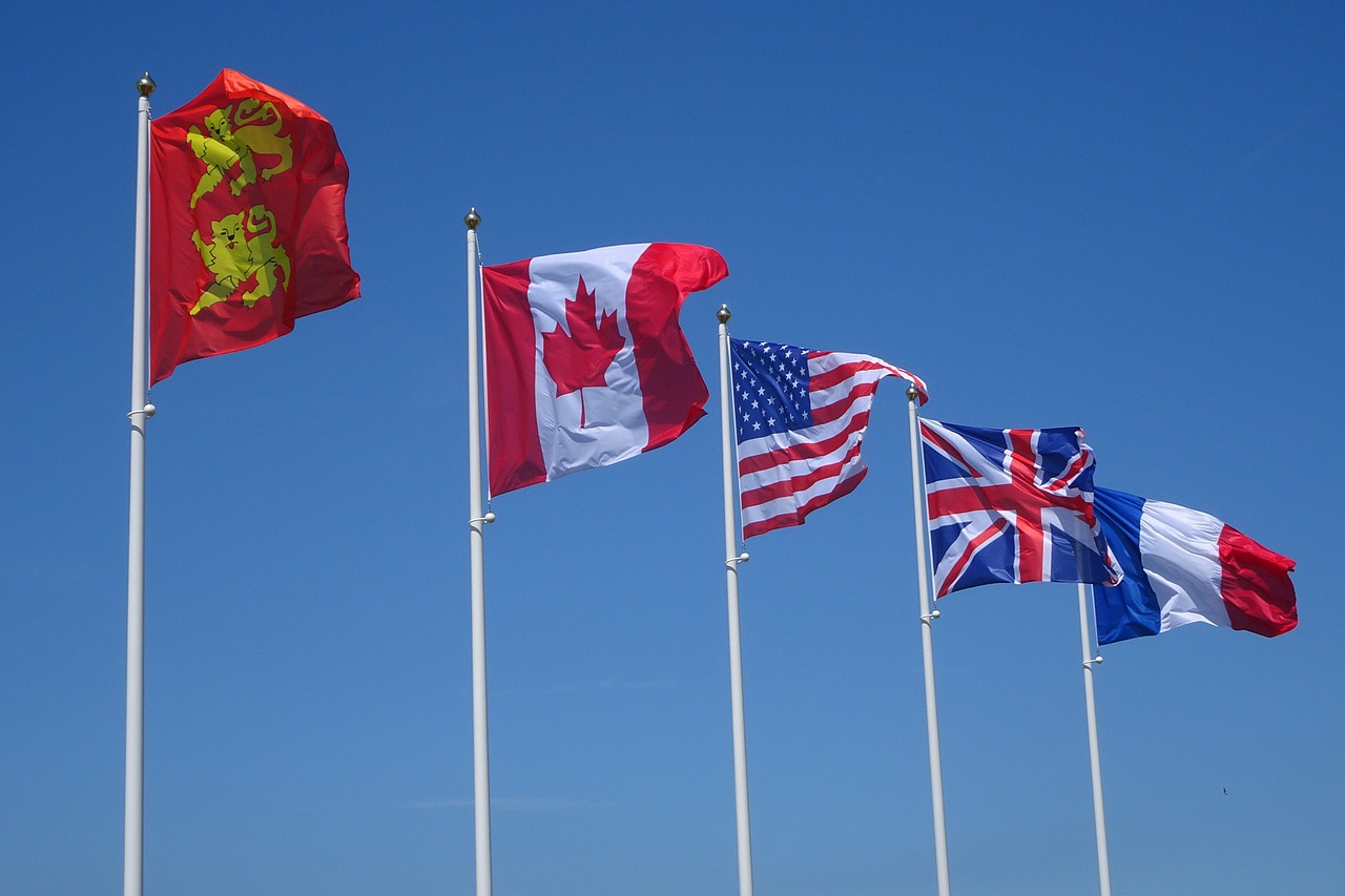 flags wind sky free photo