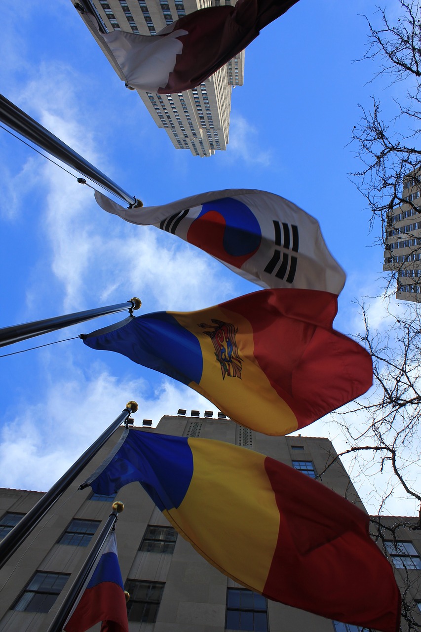 flags international rockefeller center free photo