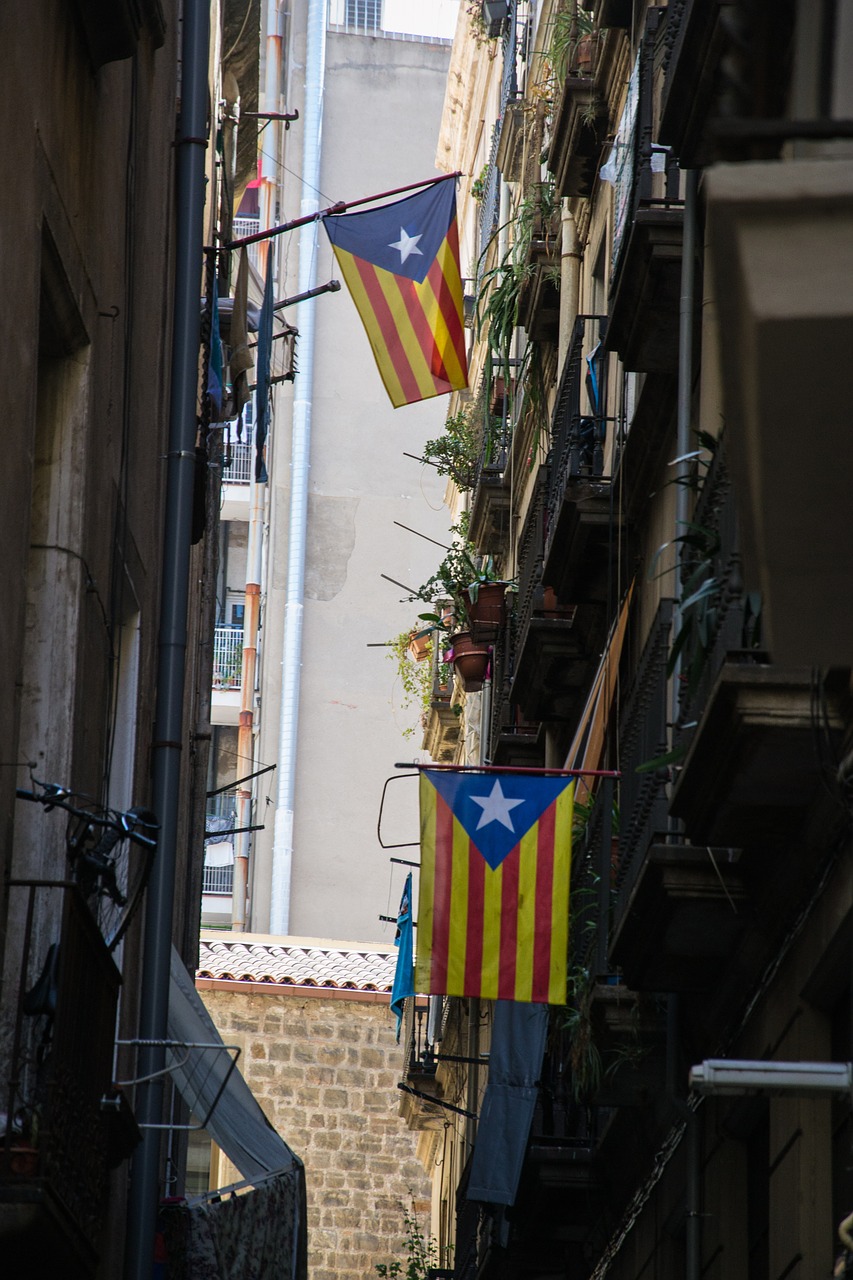 flags catalonia homes free photo