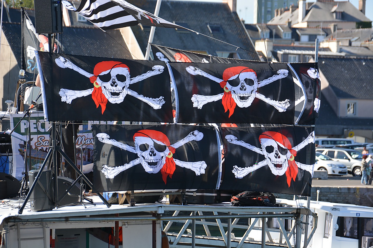 flags pirates pennants free photo