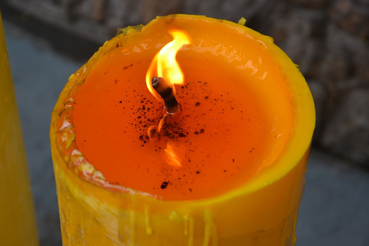 flame candle yellow free photo