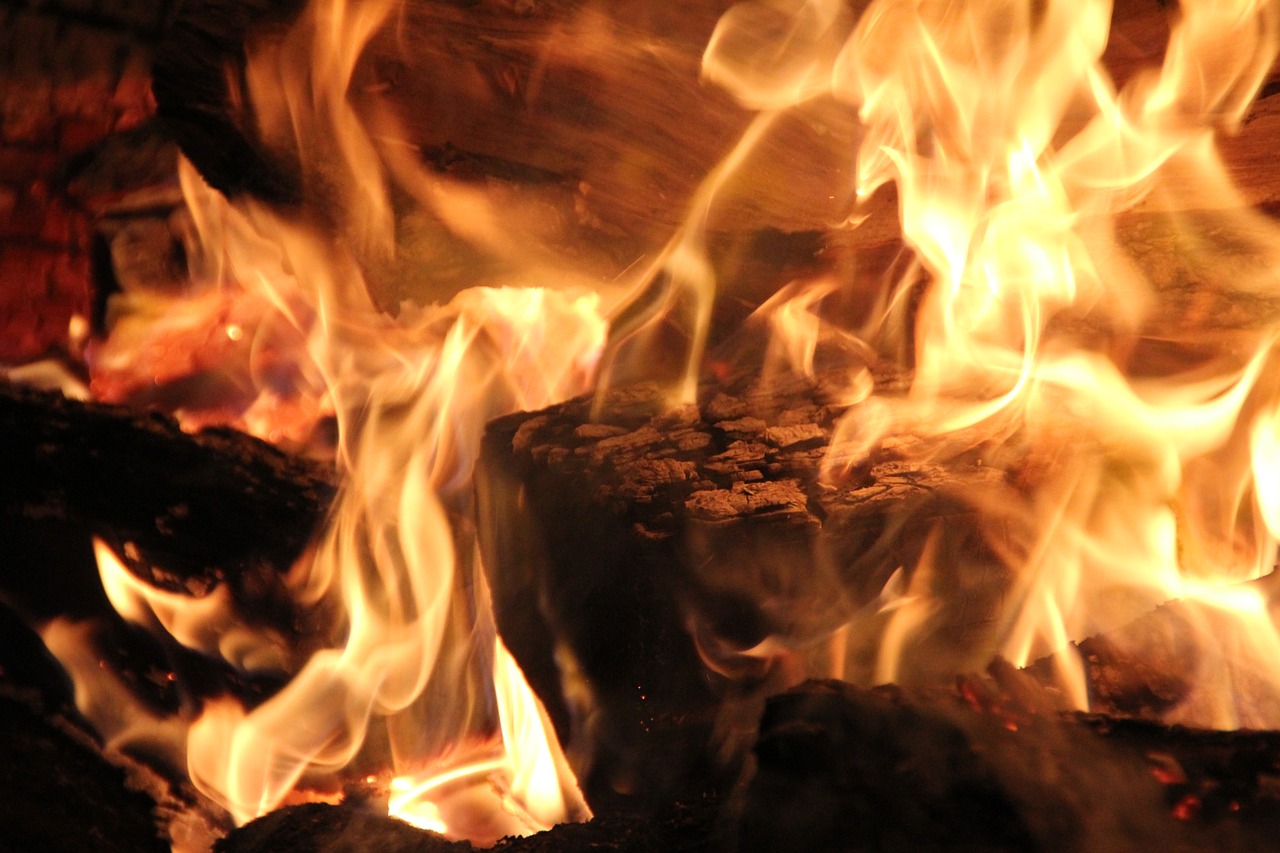 flame blaze wood free photo