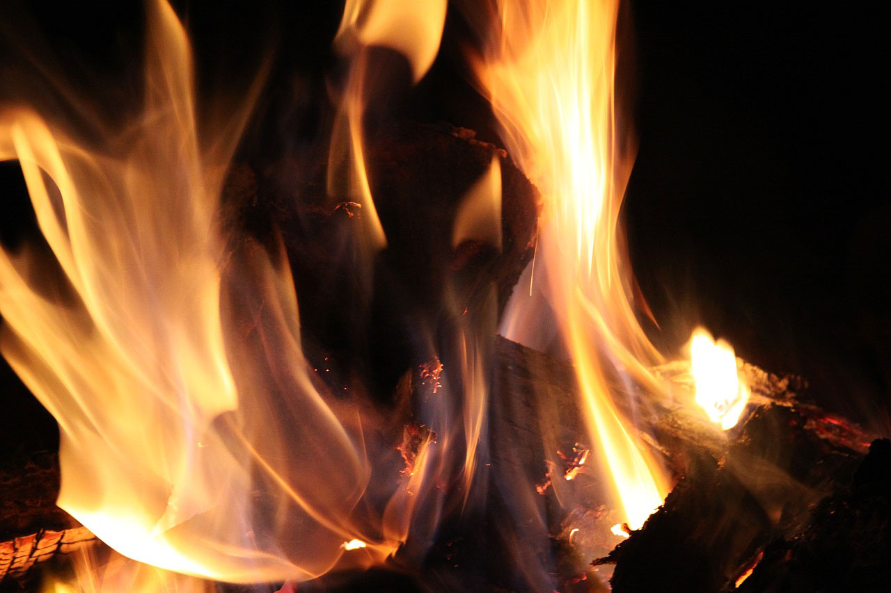 flame fire fireplace free photo