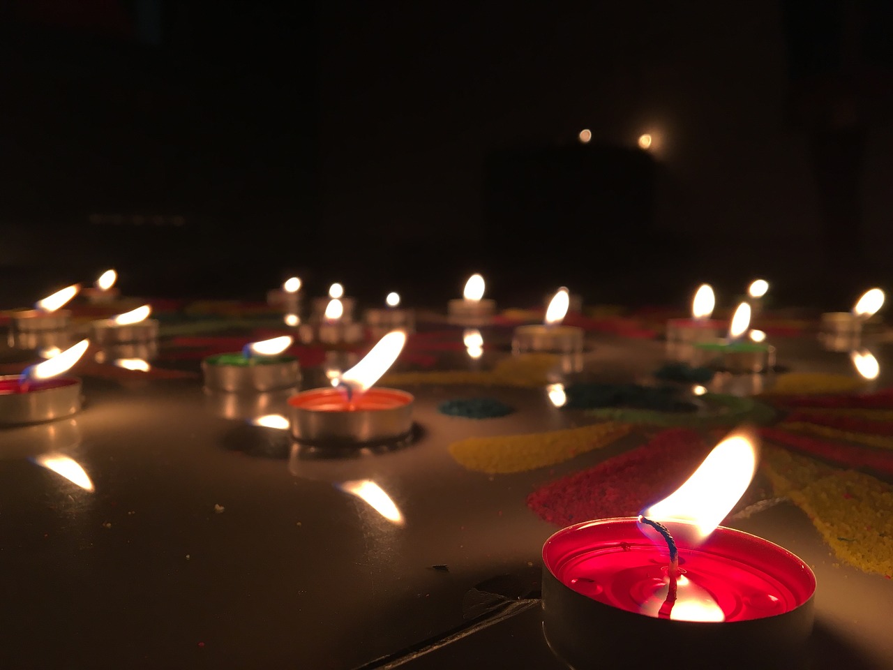 flame diwali rangoli free photo