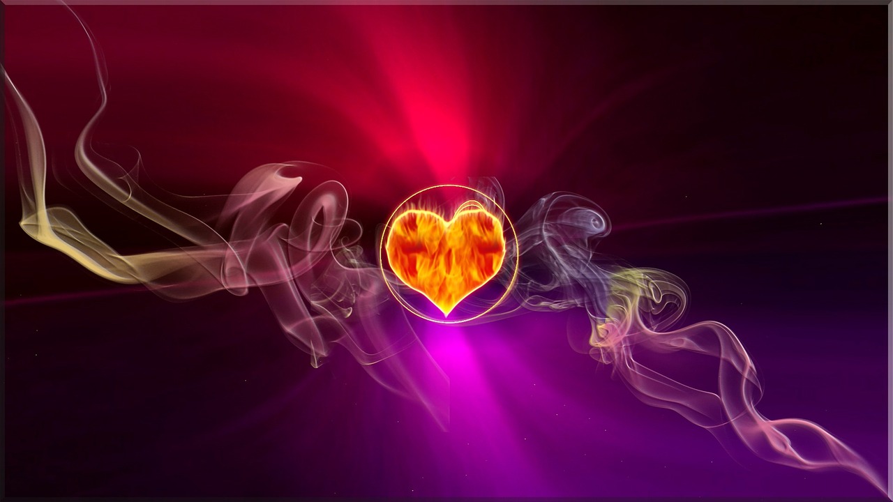 flame heart smoke free photo