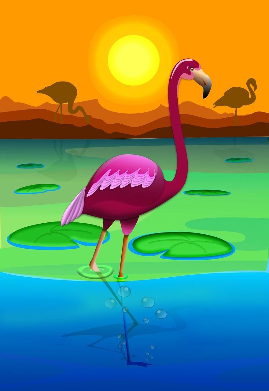Фламинго мультяшный