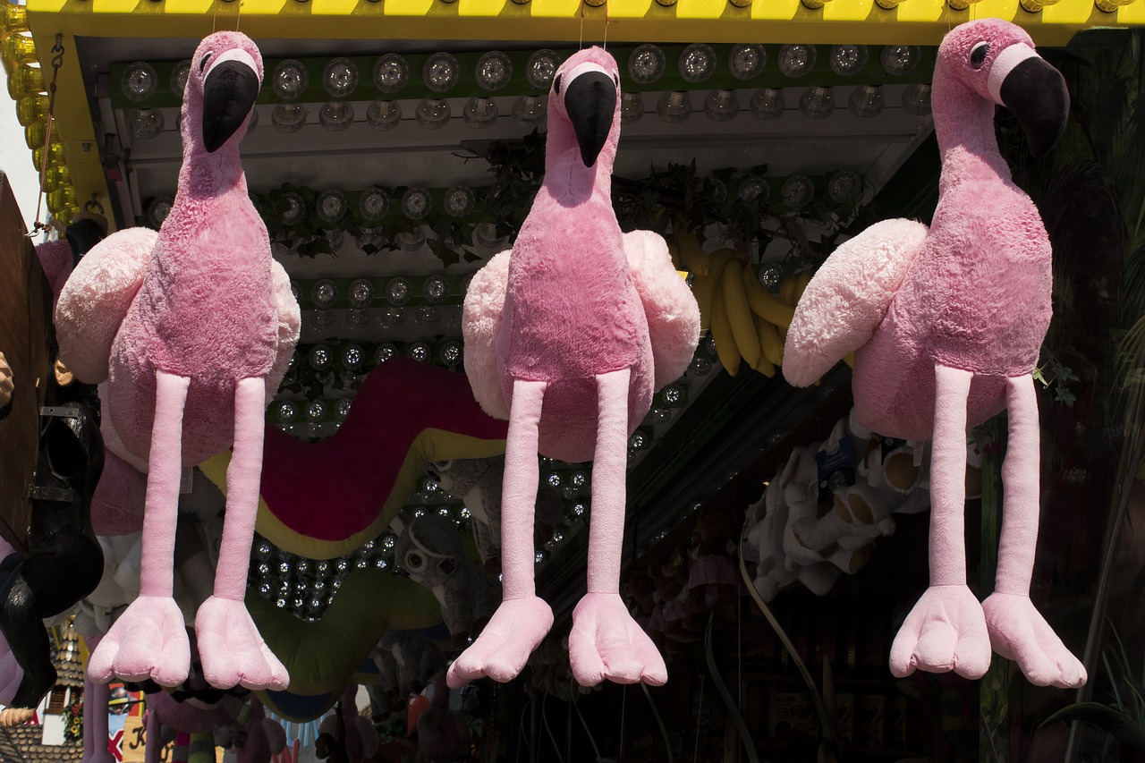 flamingo  soft toy  folk festival free photo