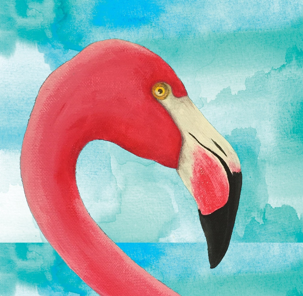 flamingo  watercolour  bird free photo