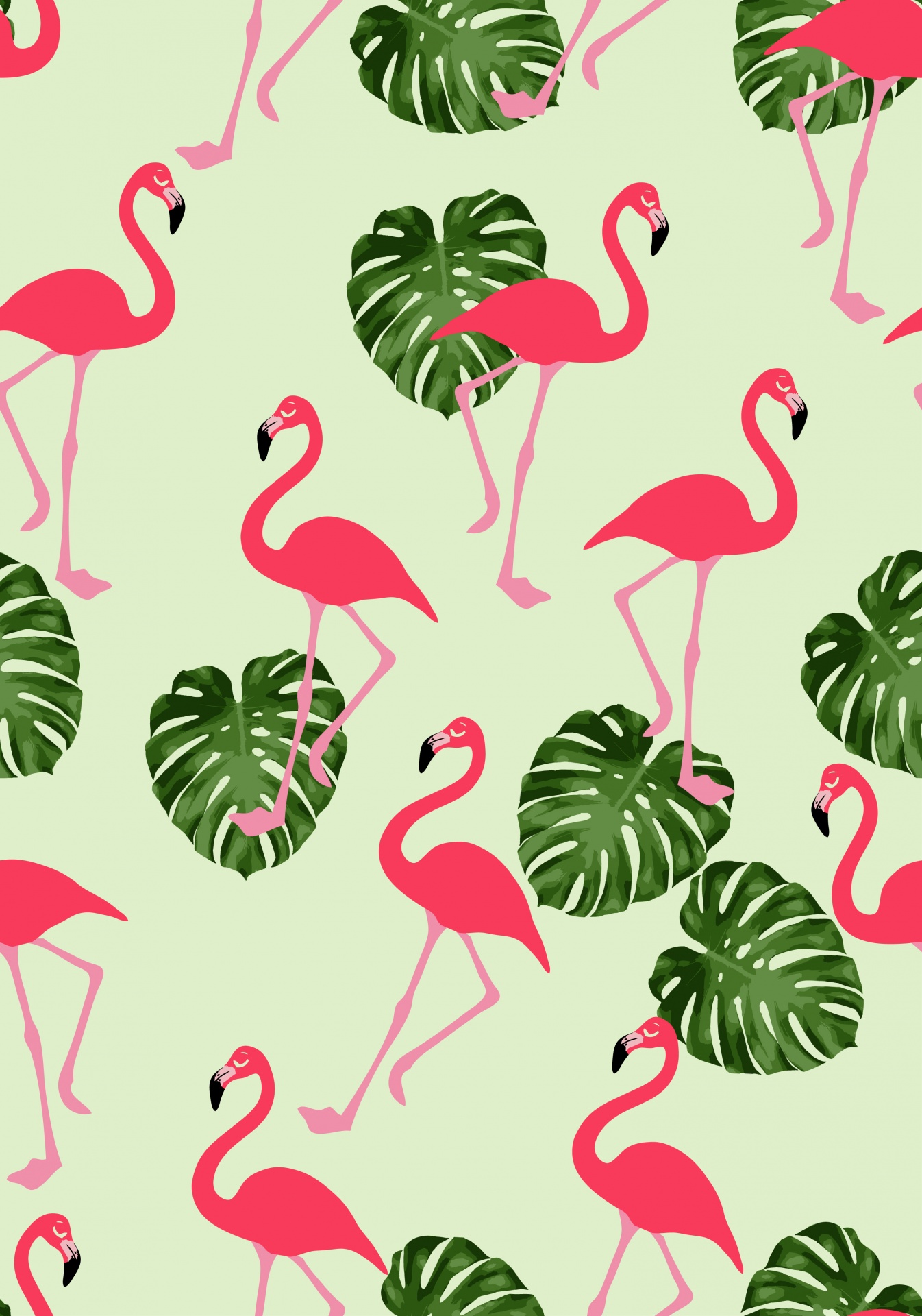 Flamingo group mural wallpaper  TenStickers