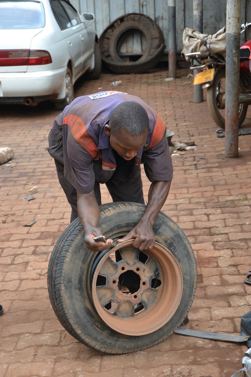 flat tire uganda car free photo