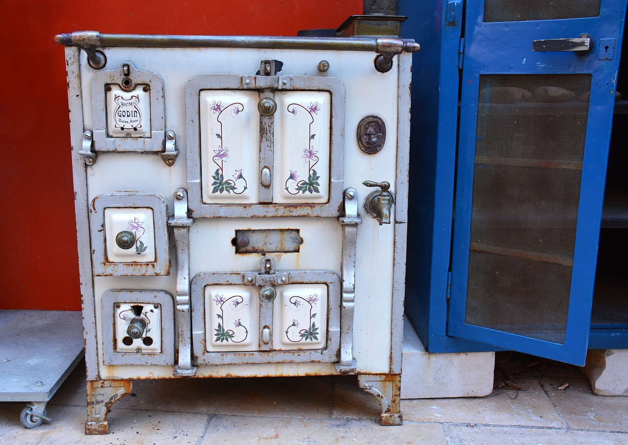 flea market wood stove godin brand free photo