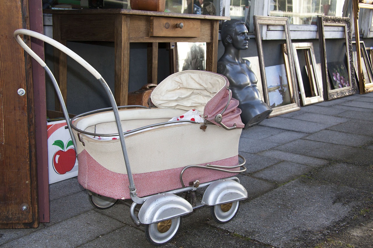 flea market baby carriage bust free photo